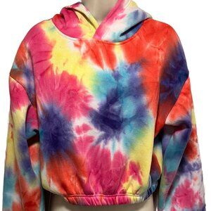 EUC Refuge Athletics Tie Dyed Cropped Hoodie Size: Medium